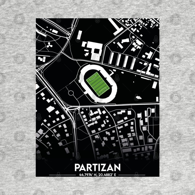 Partizan Stadium Map Design by TopFootballStadiums